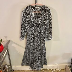 Wray Black/White Printed Satin Stevie Dress, sz M